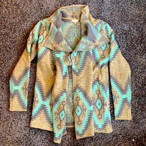 Womens knitted aztec cardigan
